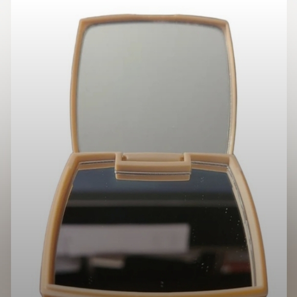 NEW CHLOE Beige & Black Double Mirror With Velvet Cover - Picture 2 of 4